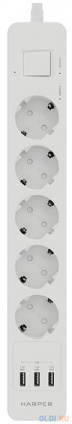  Harper    USB  UCH-560 White (5 .,3.,3 x USB 2.4A (max 3.4A), 4000W) {H00003014}  