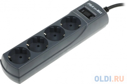  Surge protector Pilot m Max 4 euro outlets, 15/3.3, 3m, black  