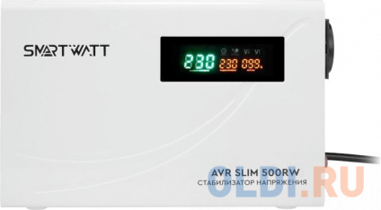 ���� ����������, ������������ ���������� SMARTWATT AVR SLIM 500RW (100W - 260W, 500VA, 0.5 ���, 50 ��, ������� � 1, LED-������ � ������ ���������