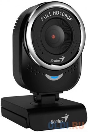  GENIUS QCam 6000, black, Full-HD 1080p webcam, universal clip, 360 degree swivel, USB, built-in microphone, rotation 360 degree, tilt 90 degree  