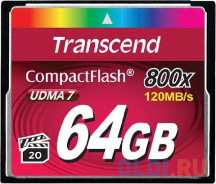    Compact Flash 64GB Transcend Premium, 800x (TS64GCF800)  