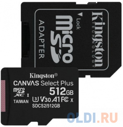    microSDHC 512GB Class10 Kingston &lt;SDCS2/512GB&gt; UHS-I Canvas Select up to 100MB/s  .  