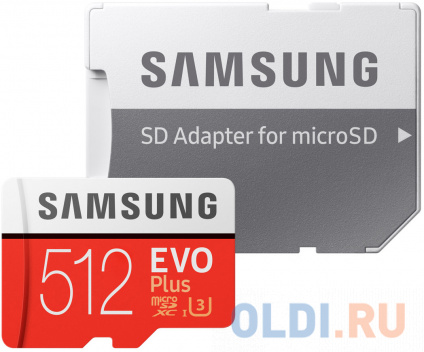    microSD 512GB SAMSUNG EVO PLUS microSDC Class 10, UHS-I, U3 (SD ) 100MB/s,90MB/s MB-MC512HA/RU  