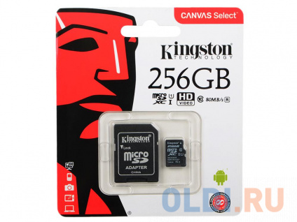    MicroSDXC 256GB Kingston Canvas Select 80R CL10 UHS-ISP   (SDCS/256GB)  