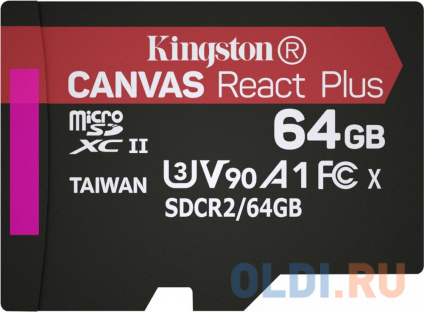    microSDXC 64Gb Kingston microSDXC, UHS-II Class U3 V30 A2, : 285/, : 165/,    USB- &lt;MLPMR2/64GB&gt;  
