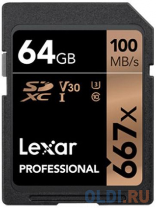  LEXAR 64GB Professional 667x SDXC UHS-I cards, up to 100MB/s read 60MB/s write C10 V30 U3  