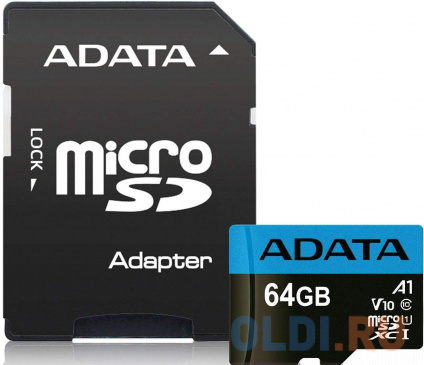    64GB Adata Premier MicroSDXC UHS-I A1 Class 10 100/25 MB/s     