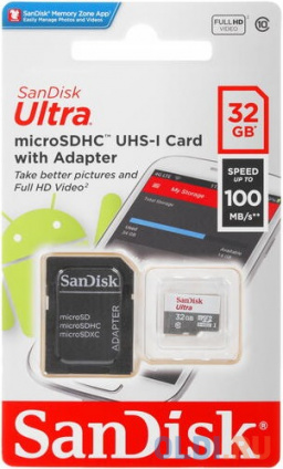    microSDHC 32Gb SanDisk SDSQUNR-032G-GN3MA Ultra   