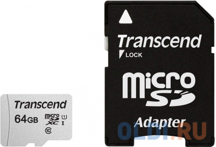    microSDXC 64Gb Transcend TS64GUSD300S-A   