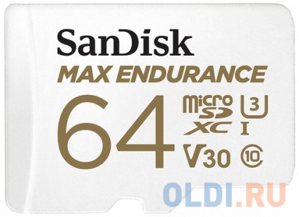    microSD 64GB SanDisk microSDXC Class 10 UHS-I U3 V30 Max Endurance Video Monitoring SDSQQVR-064G-GN6IA   