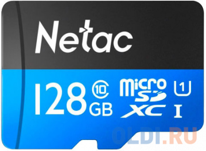    NeTac P500 Standard MicroSDXC 128GB U1/C10 up to 80MB/s, retail pack card only   