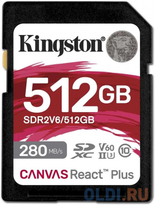    SD XC 512 Gb Kingston Canvas React Plus  -