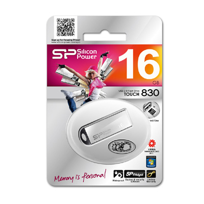  USB  Silicon Power Touch 830 16GB Silver (SP016GBUF2830V1S)  