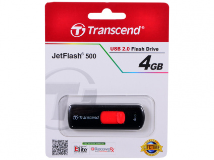  USB  Transcend JetFlash 500 4GB Black (TS4GJF500)  