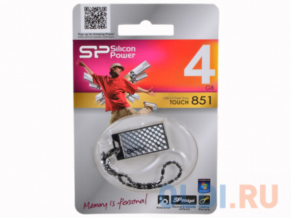    4GB USB Drive [USB 2.0] Silicon Power Touch 851 Silver  