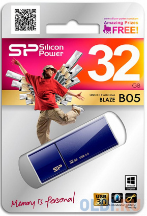  USB  Silicon Power Blaze B05 32Gb Blue (SP032GBUF3B05V1D)   