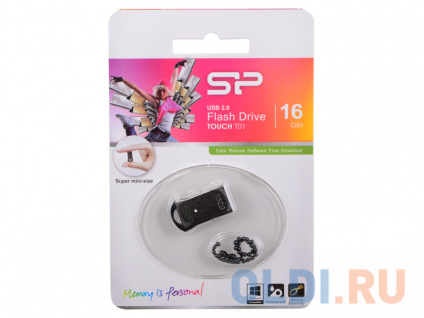  USB  Silicon Power Touch T01 16Gb Black (SP016GBUF2T01V1K)  