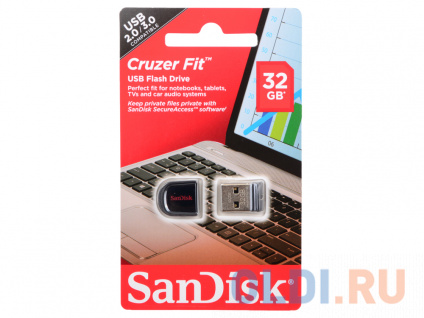  USB  SanDisk Cruzer Fit 32GB Black (SDCZ33-032G-B35)  