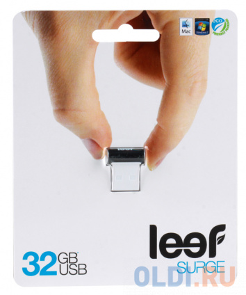   32GB USB Drive [USB 2.0] Leef SURGE Black  