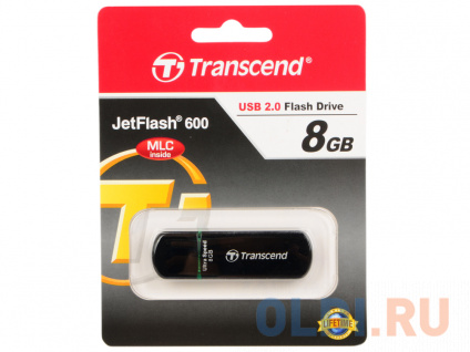  USB  Transcend JetFlash 600 8GB Black (TS8GJF600)  