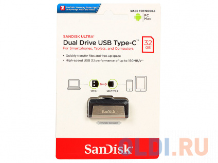  USB  SanDisk Ultra Dual 32GB Silver (SDDDC2-032G-G46)  --