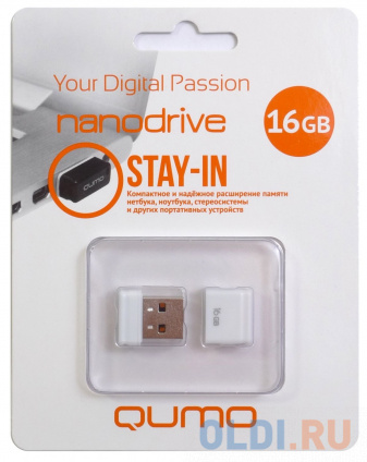  USB  QUMO NanoDrive 16Gb White QM16GUD-NANO-W  -