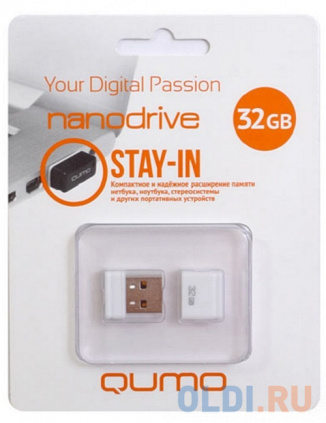   USB 32Gb QUMO NanoDrive USB2.0  QM32GUD-NANO-W  -