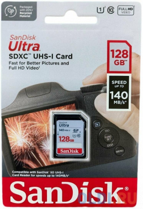    SD 128GB SanDisk SDXC Class 10 UHS-I Ultra 140MB/s  