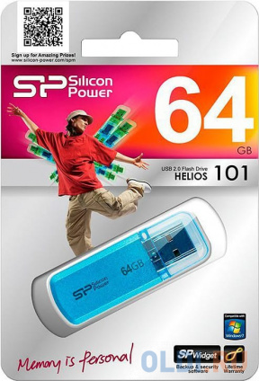  USB  Silicon Power Helios 101 64Gb Blue (SP064GBUF2101V1B)  