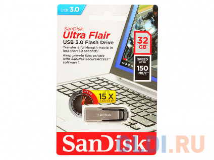  USB  SanDisk Cruzer Ultra Flair 32Gb Silver (SDCZ73-032G-G46)  