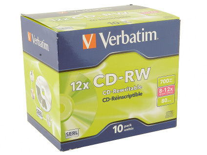   CD-RW 700Mb 8x-12x Jewel High Speed Verbatim 10 43148  