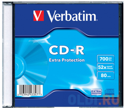   CD-R Verbatim 700Mb 48x-52x Slim 200 43347  --