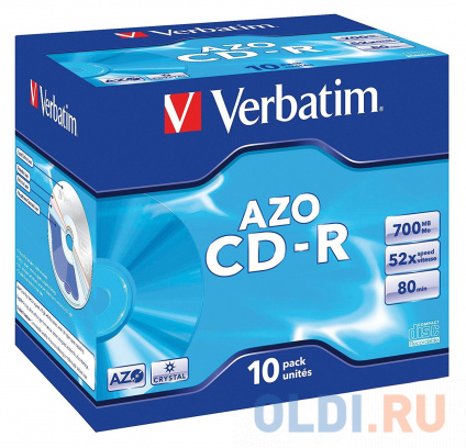   CD-R Verbatim 700Mb 80 min 52-x Crystal AZO 10 43327  --