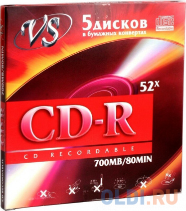   CD-R VS 700 Mb, 52x, .  (5), (5/250)  -