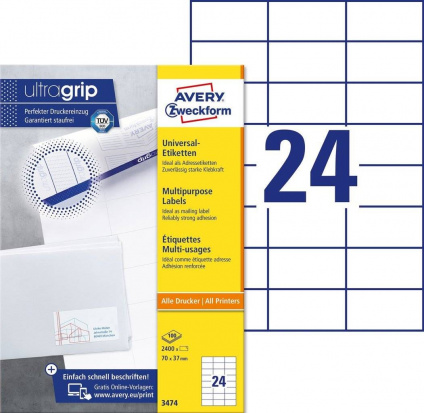  Avery Zweckform 3474 A4 70x37 24  /70/2/100./  .   -
