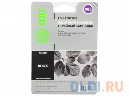    Cactus CS-LC985BK   Brother DCPJ315W/DCPJ515W/MFCJ265W (15)  --