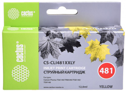    Cactus CS-CLI481XXLY  (12)  Canon Pixma TR7540/TR8540/TS6140/TS8140   