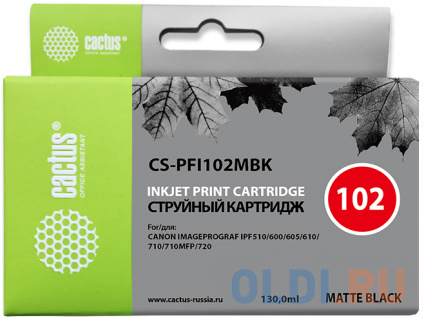   Cactus CS-PFI102MBK  Canon iPF500/iPF600/iPF700/ MFP M40/iPF765/LP17/LP24    --