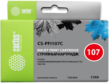   Cactus CS-PFI107C  Canon IP iPF670/iPF680/iPF685/iPF770/iPF780/iPF785   --