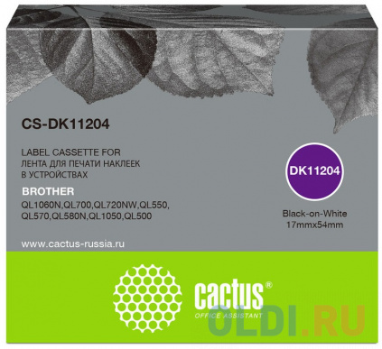    Cactus CS-DK11204   Brother P-touch QL-500, QL-550, QL-700, QL-800  