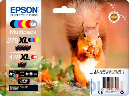  Multipack 6-colours 478XL Claria Photo HD Ink  