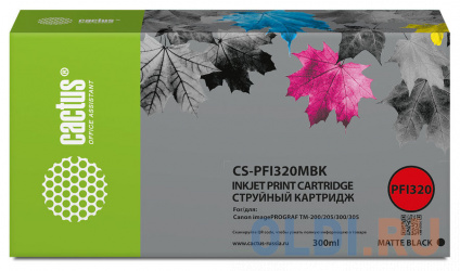    Cactus CS-PFI320MBK   (300)  Canon imagePROGRAF TM-200/TM-200 MFP L24ei/TM-205/TM-300  --