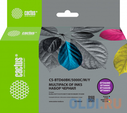   Cactus CS-BTD60BK/5000M/C/Y ///  4x100  Brother DCP-T300/T500W/T700W/MFC-T800W  