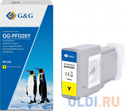    G&G GG-PFI320Y PFI-320Y  (300)  Canon imagePROGRAF TM-200/200MFP/205/300/300MFP/305  -