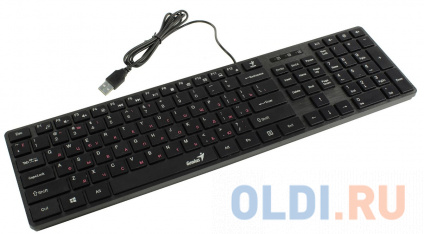  Genius SlimStar 126 wired keyboard ( 12 Multimedia Function Keys and 4 dedicated Hotkeys for Quick Commands, Ultra-Slim Keycaps ), black color  -