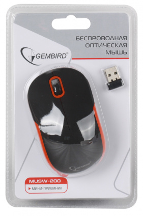    Gembird MUSW-200BKO Black/Red USB(Radio)  