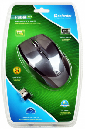    Defender Pulsar 655 G Grey USB(Radio)  
