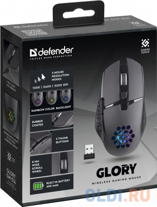   USB OPTICAL WRL GLORY GM-514 BLACK 52514 DEFENDER  -