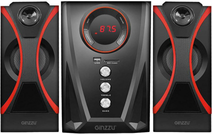  Ginzzu GM-407 2.1  Bluetooth,   20 + 210,  USB-flash, SD-card, FM-,   - 21 ,   (2RCA),  (  