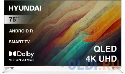   QLED Hyundai 75&quot; H-LED75QBU7500 Android TV Frameless / 4K Ultra HD 60Hz DVB-T DVB-T2 DVB-C DVB-S DVB-S2 USB WiFi Smart TV   